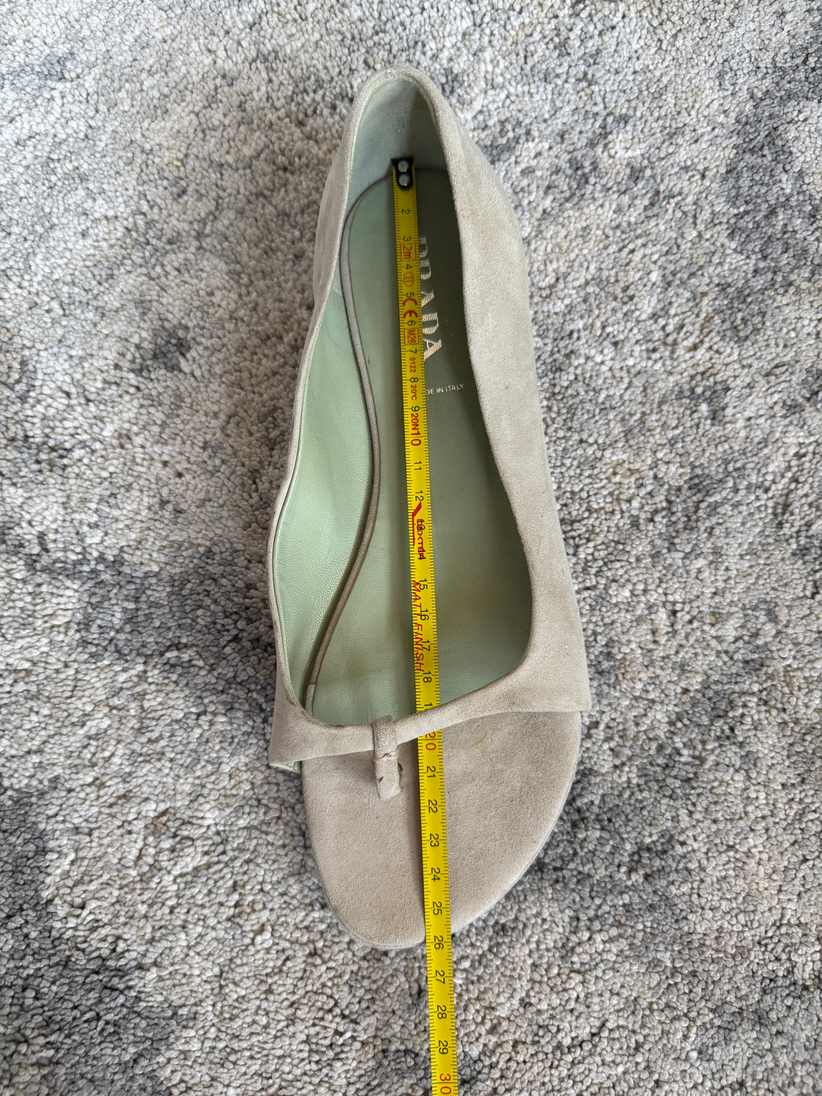 Prada SS2003 suede open ballet shoes