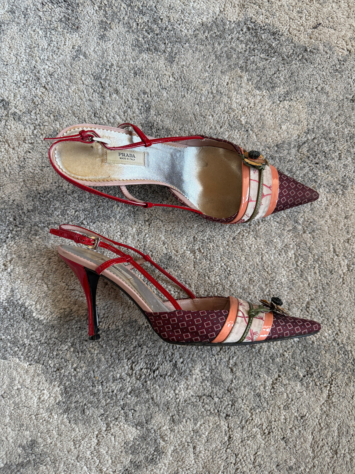 Prada SS2003 silk heels