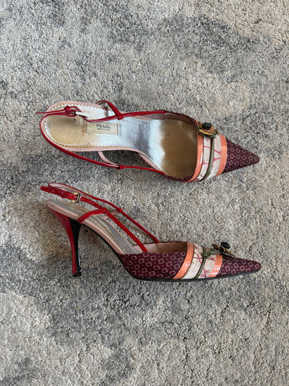 Prada SS2003 silk heels