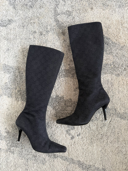 Gucci 2000’s monogram heels boots