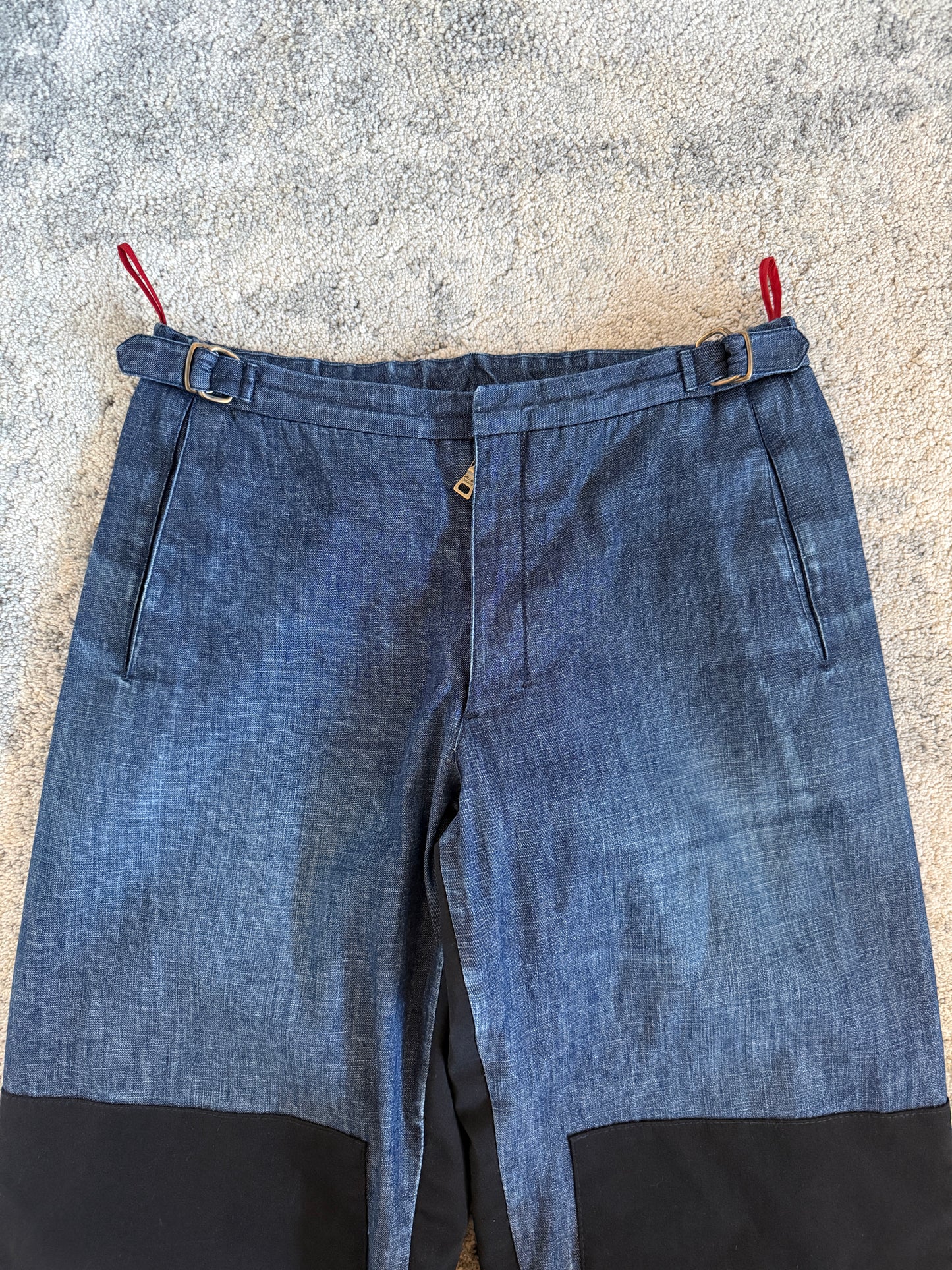 Prada 2000’s denim & fleece double knee jeans