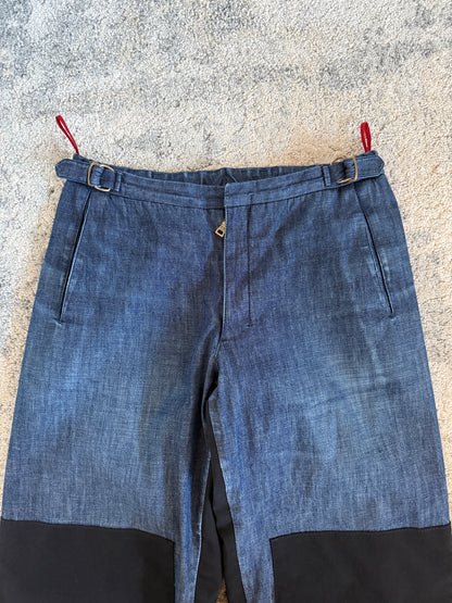 Prada 2000’s denim & fleece double knee jeans