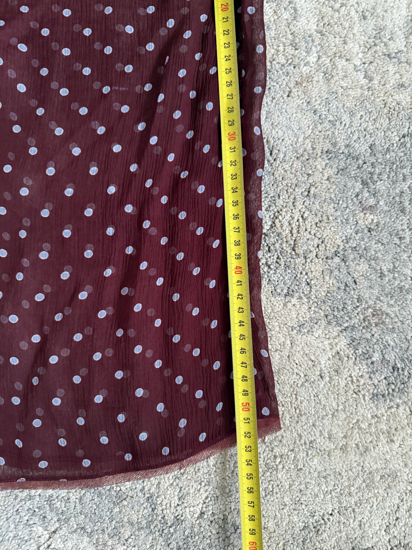 Prada SS2000 silk polka dot skirt