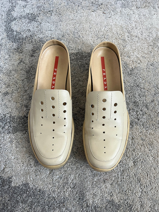 Prada 1999 perfored leather mules