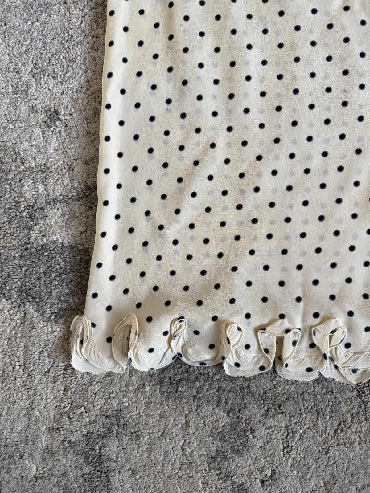 Prada SS2000 silk polkadot skirt
