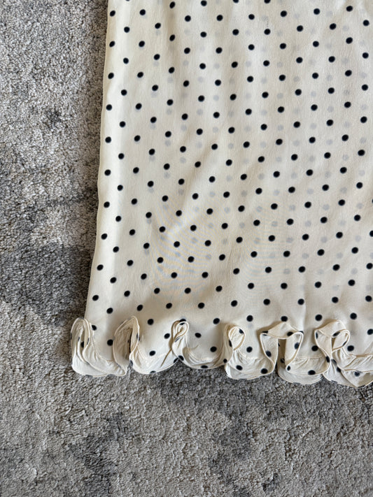 Prada SS2000 silk polkadot skirt