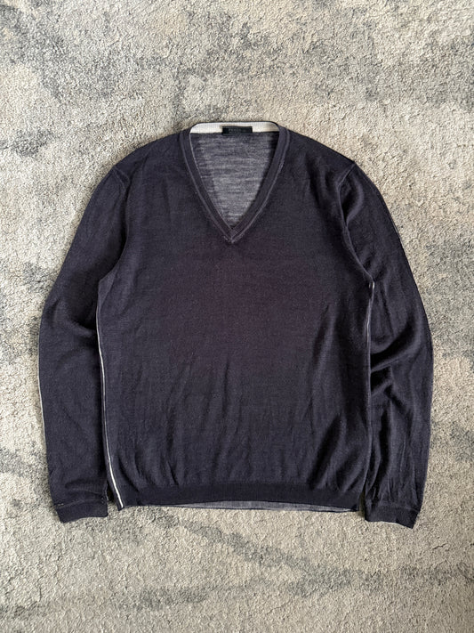 Prada SS2006 dye wool & silk V sweater