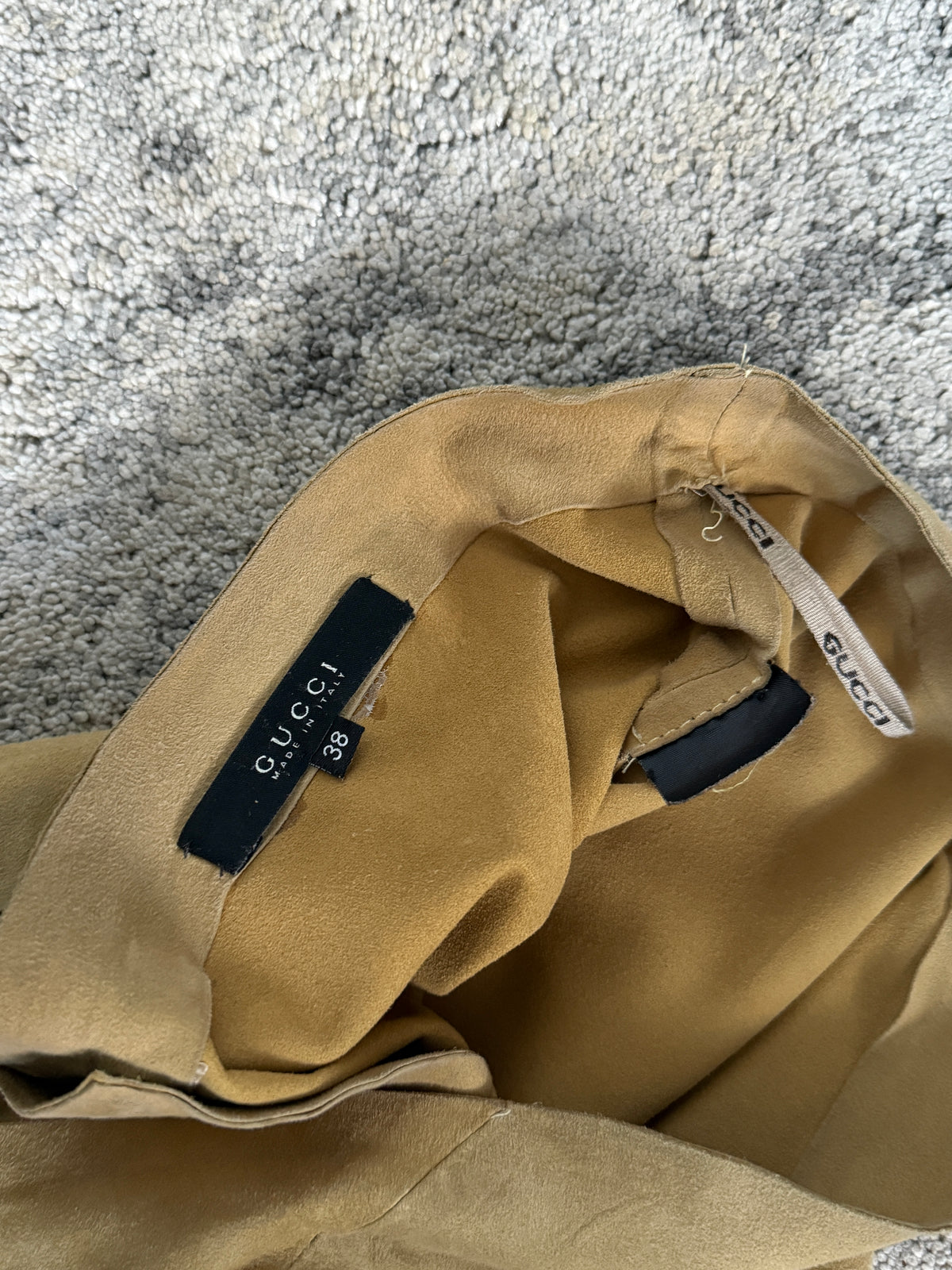 Gucci SS2002 suede leather skirt