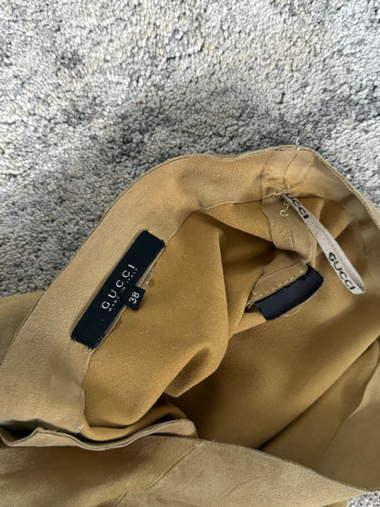 Gucci SS2002 suede leather skirt