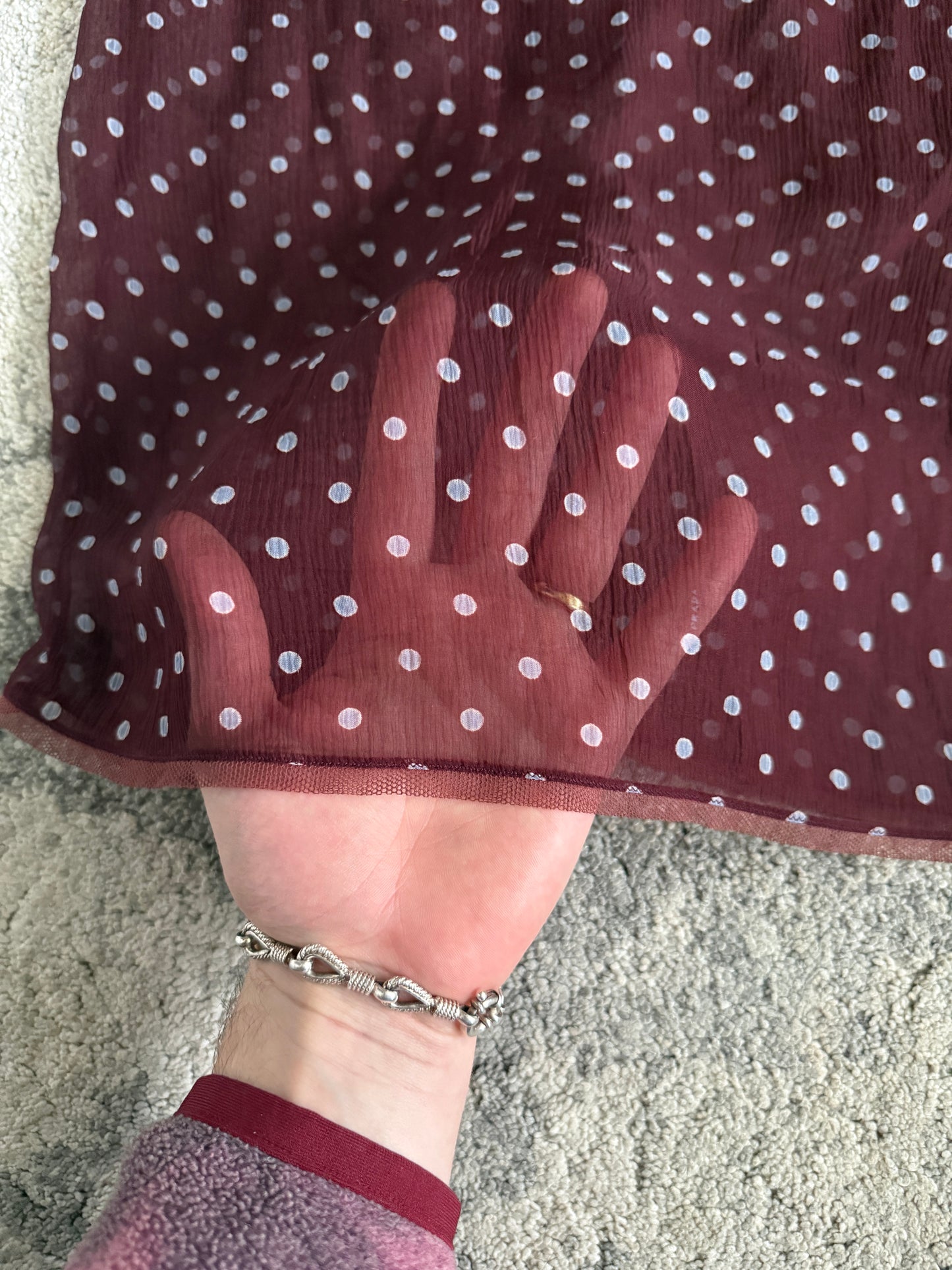 Prada SS2000 silk polka dot skirt