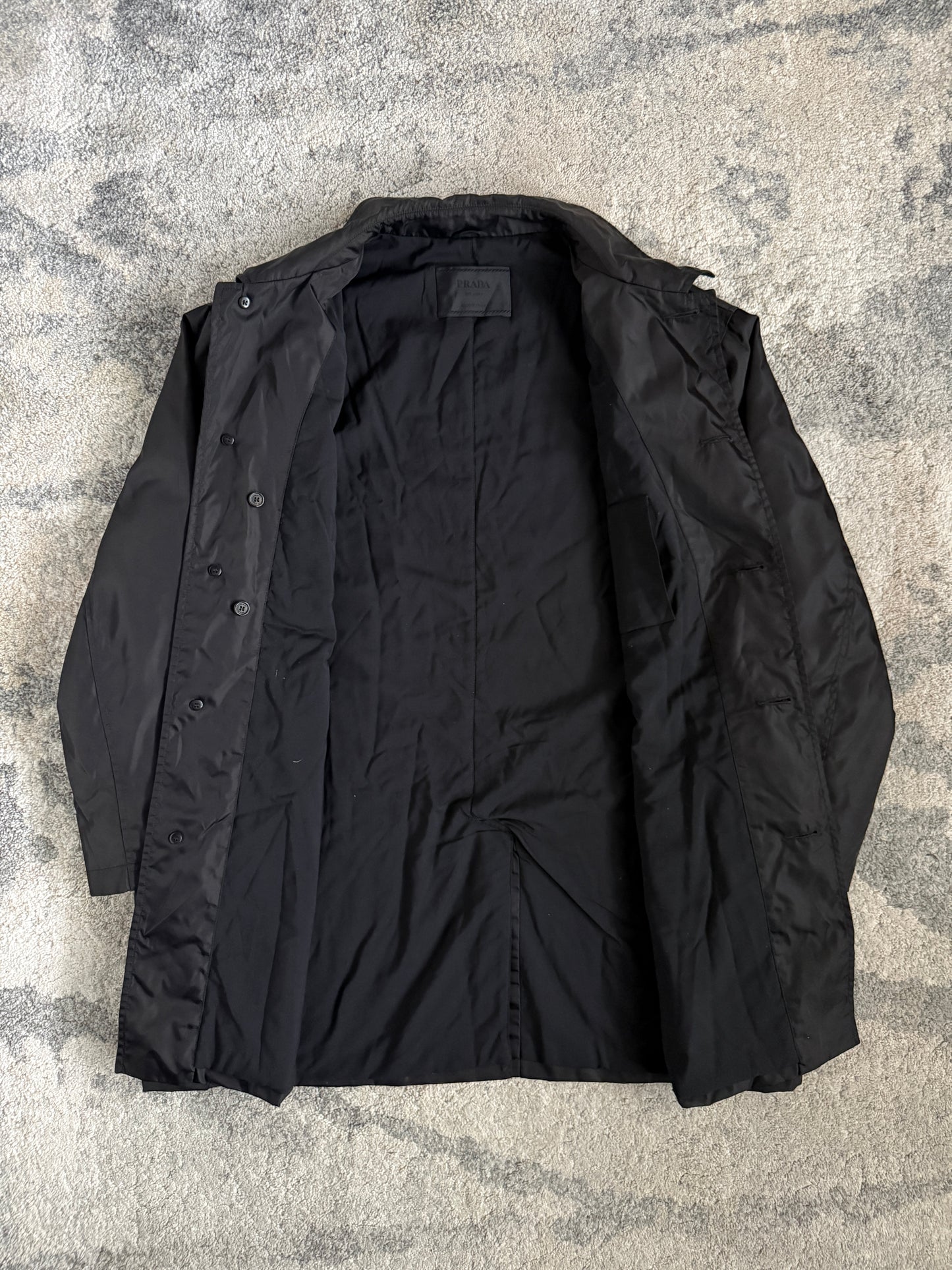 Prada 1998 nylon mid length trench