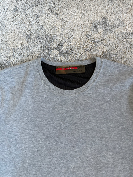 Prada 2000 cotton & mesh crewneck
