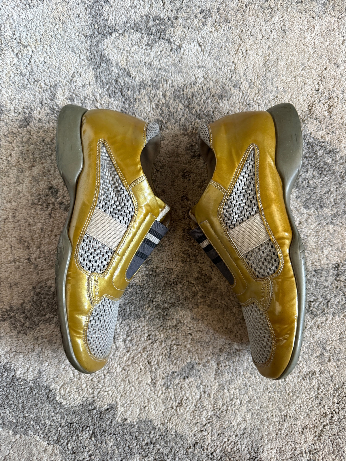 Prada SS2000 mesh & patent leather shoes