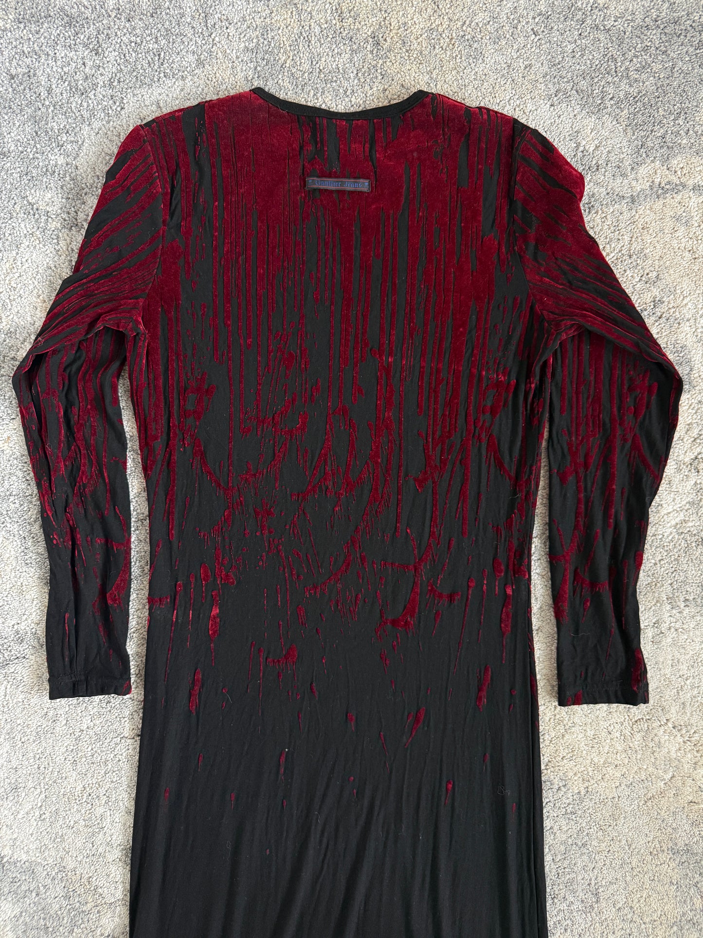 Jean Paul Gaultier FW1998 velvet blood drop dress