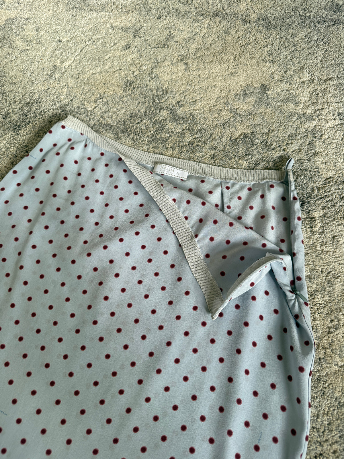 Prada SS2000 silk polkadot skirt