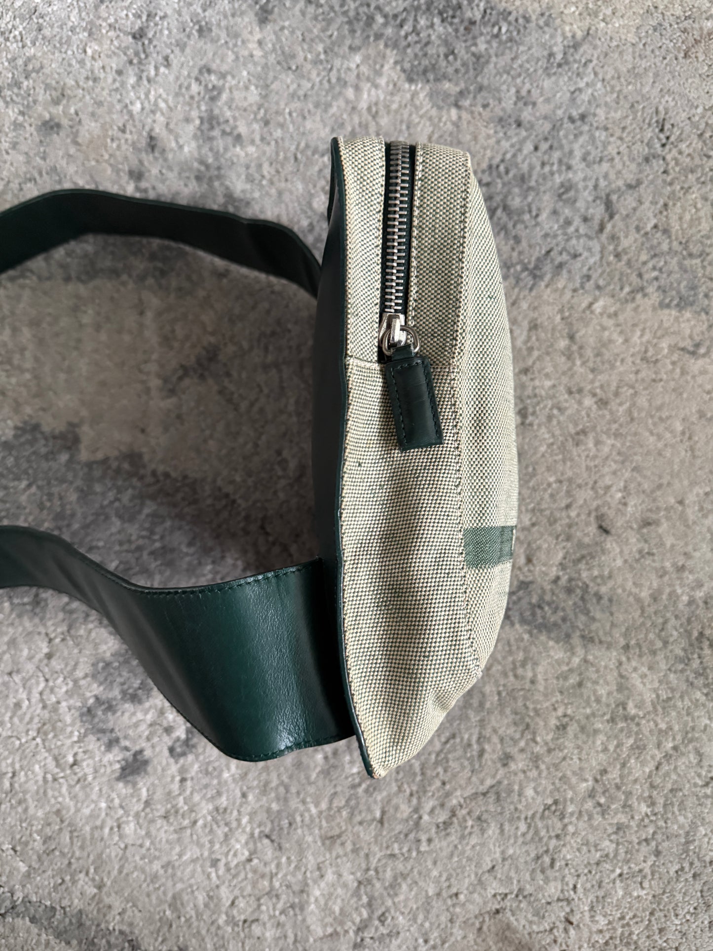 Prada SS1999 linen & leather sling bag