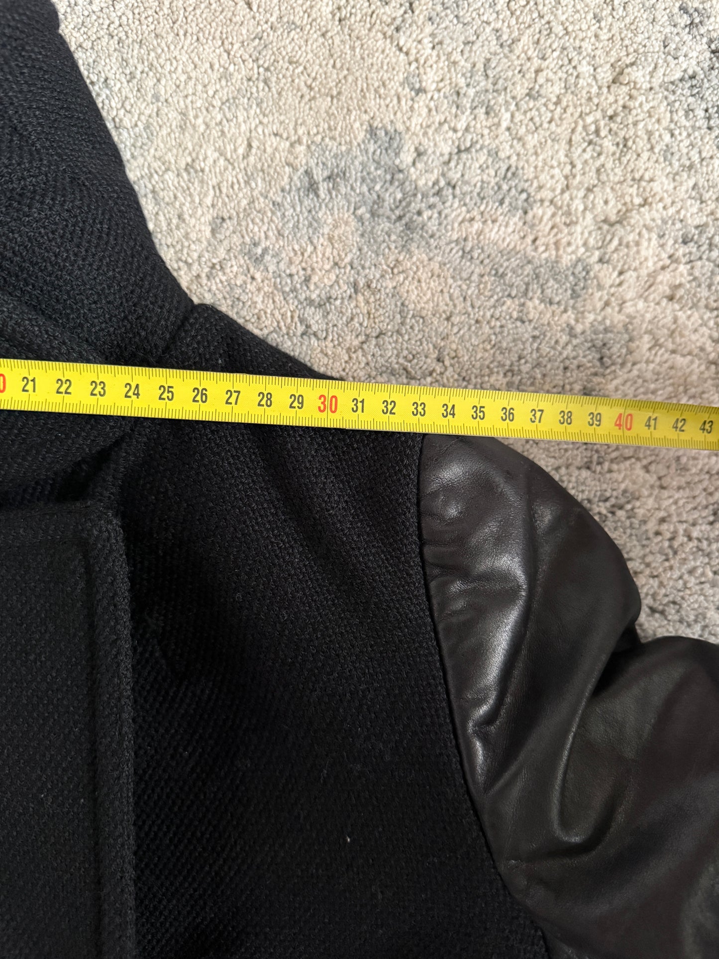 Balenciaga FW2002 mohair & wool with leather cuffs jacket