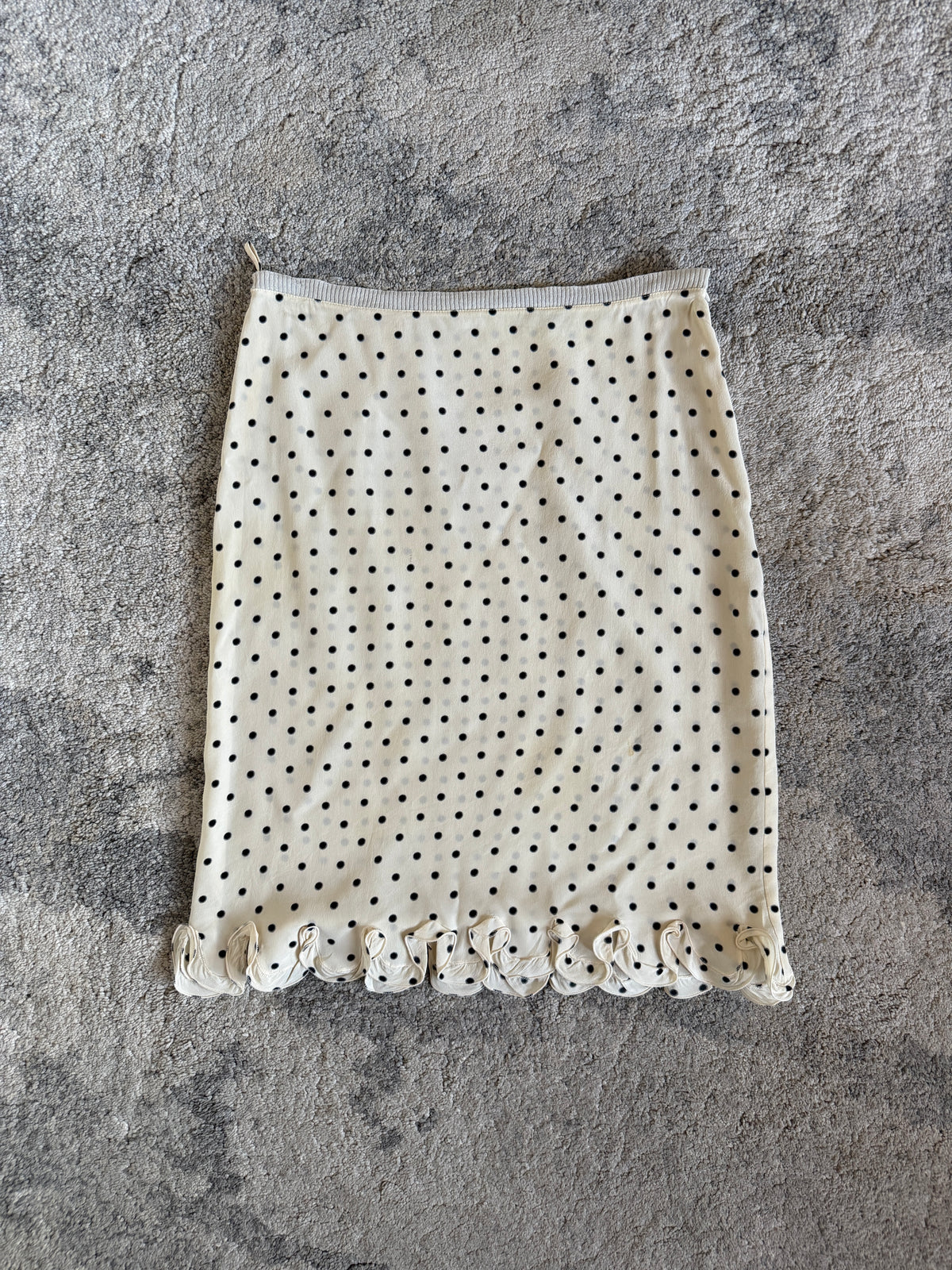 Prada SS2000 silk polkadot skirt