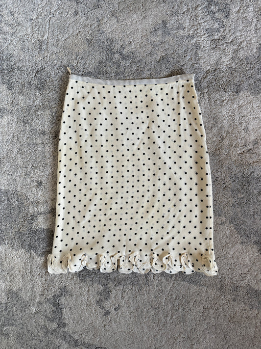 Prada SS2000 silk polkadot skirt