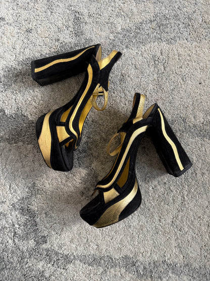 Prada SS2008 platform suede heels