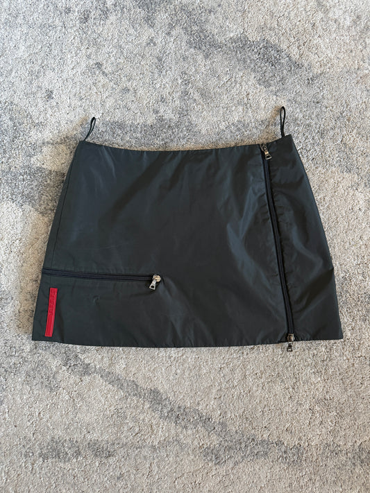 Prada 1999 padded nylon mini skirt