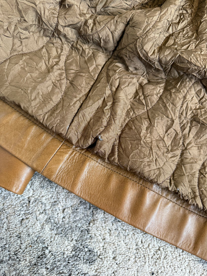 Louis Vuitton FW2002 leather fur collar jacket