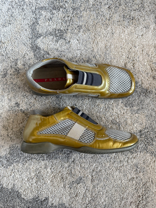 Prada SS2000 mesh & patent leather shoes
