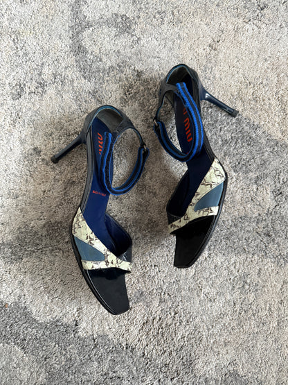 Miu Miu 1999 python & mesh heels