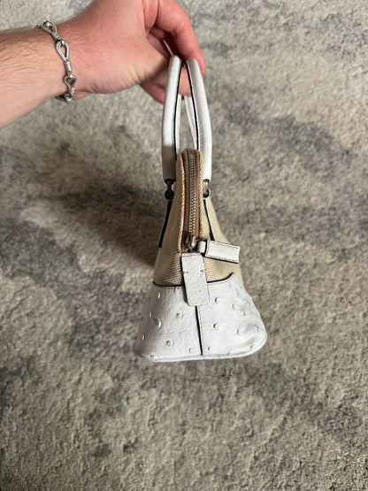 Prada 2000’s canvas & ostrich leather mini bag