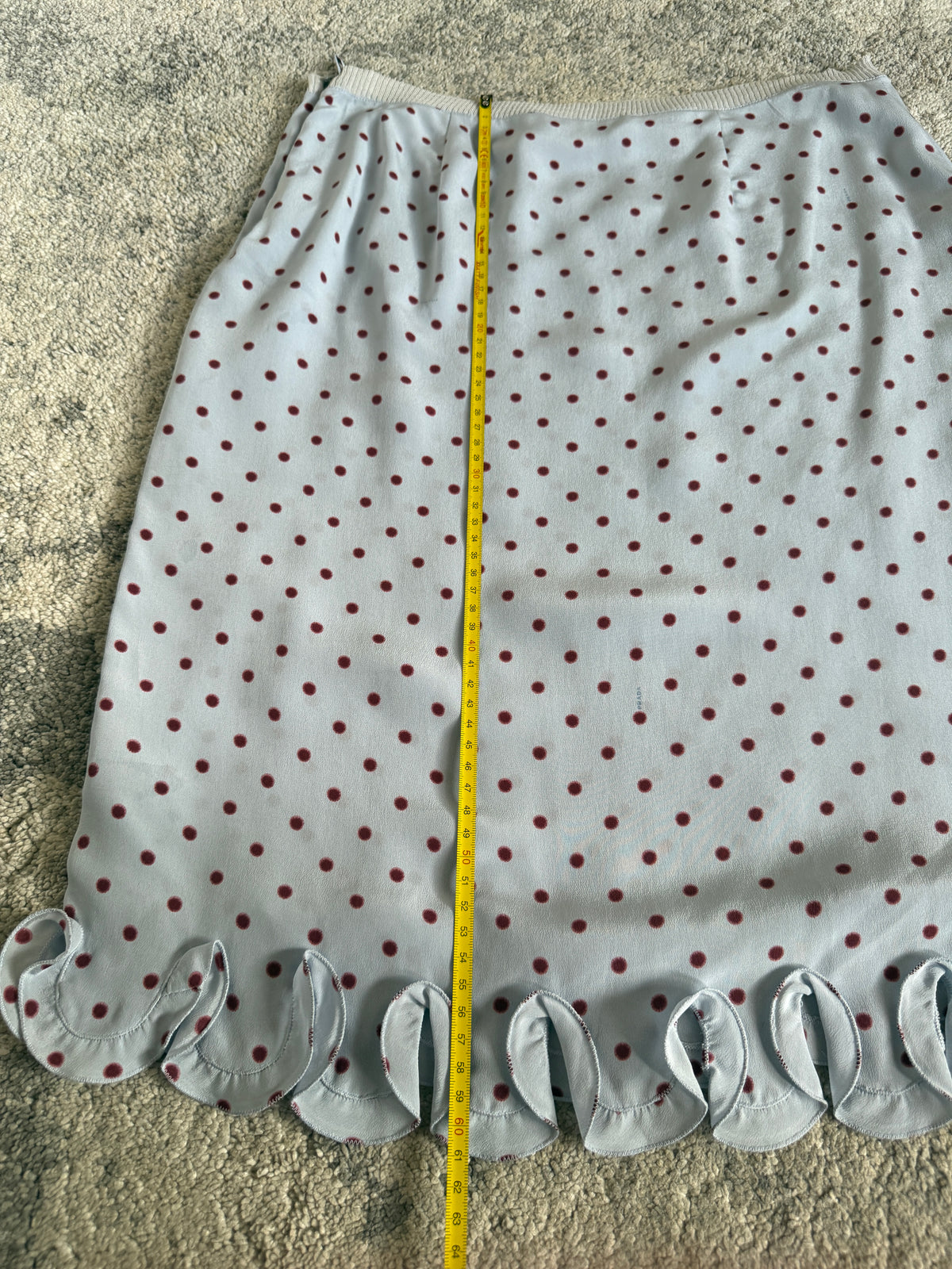 Prada SS2000 silk polkadot skirt