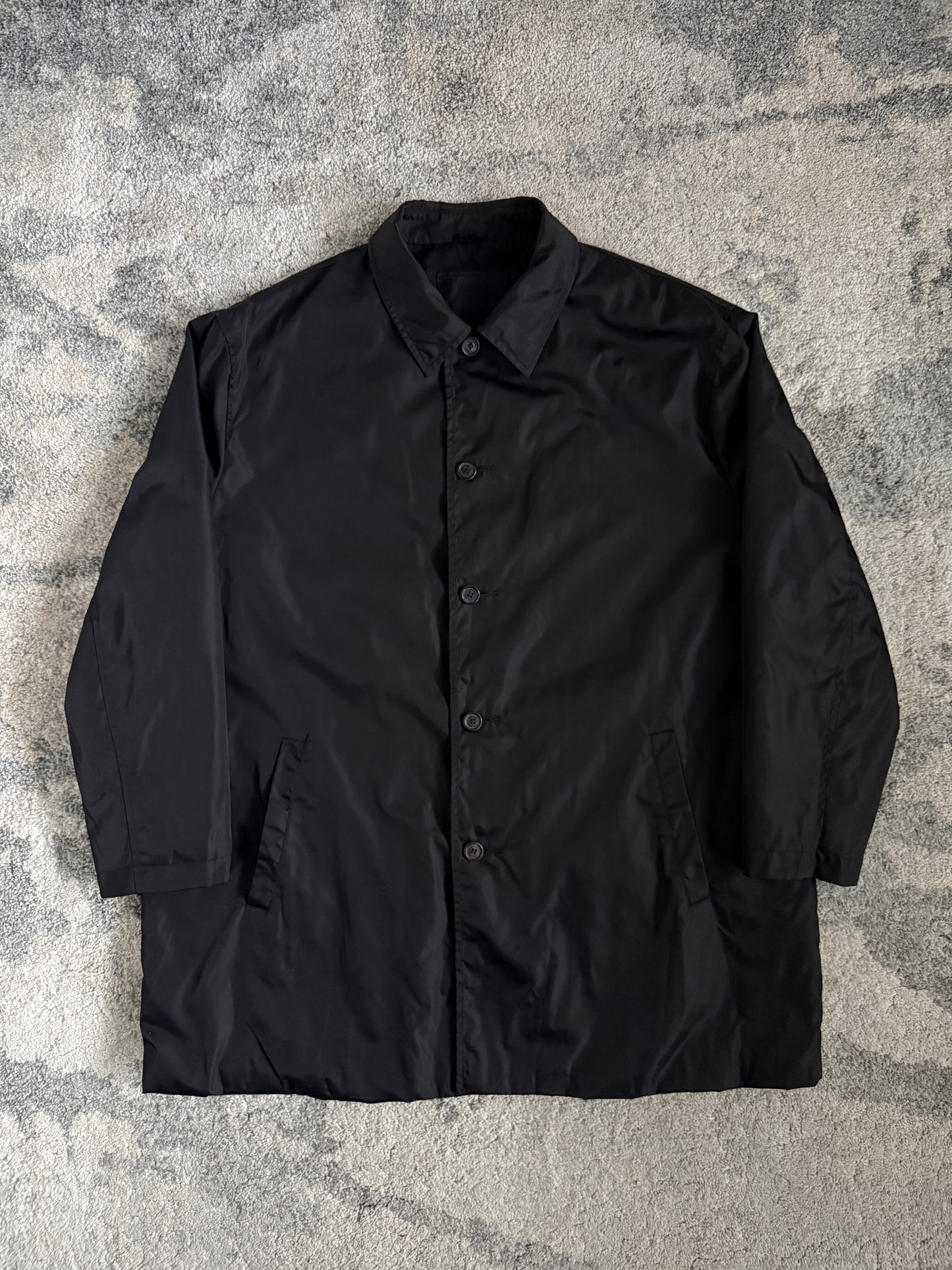Prada 1998 nylon mid length trench