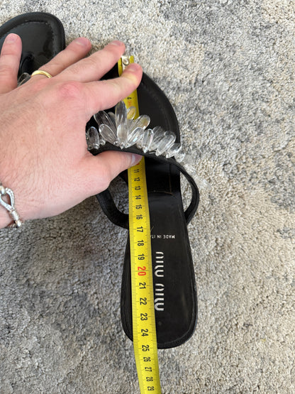 Miu Miu 2000’s crystals flip flop heels