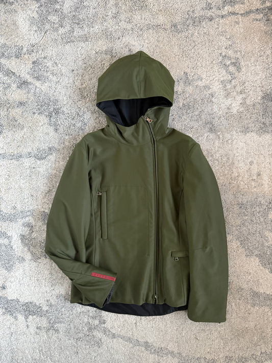 Prada 1999 nylon asymetrical zip jacket