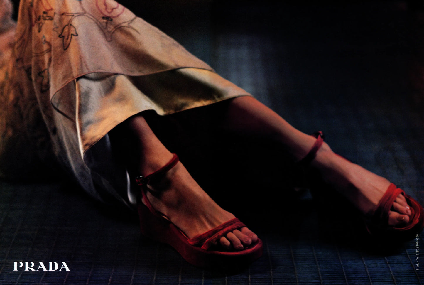 Prada SS1997 velvet platform sandals