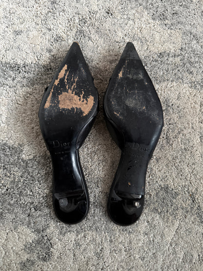 Christian Dior 2000’s leather heels mules