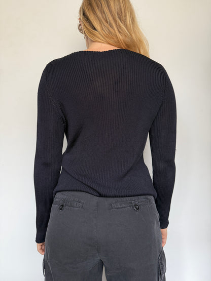 Prada 1990’s navy silk sweater
