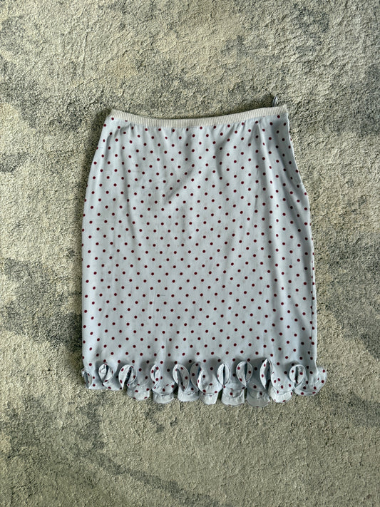 Prada SS2000 silk polkadot skirt