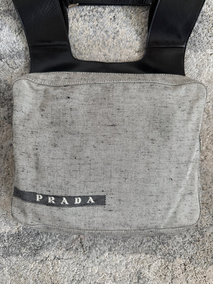 Prada SS1999 linen & leather backpack