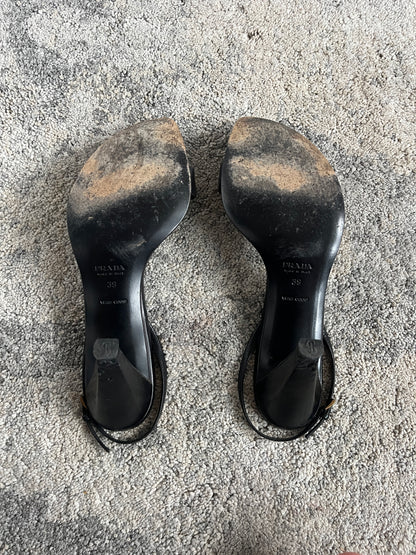 Prada 1990’s gold buckle heels