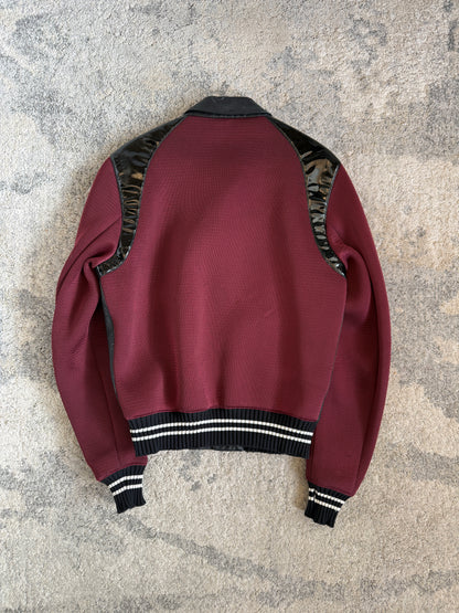 Miu Miu SS2000 leather & mesh varsity jacket