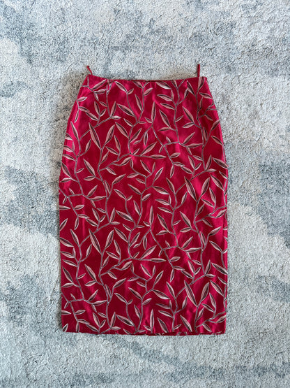 Prada SS1997 jacquard silk skirt