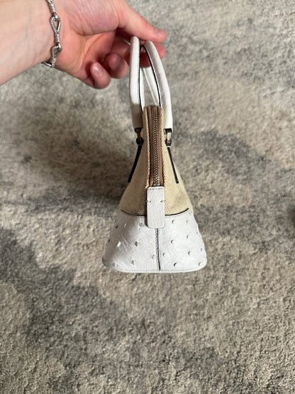 Prada 2000’s canvas & ostrich leather mini bag