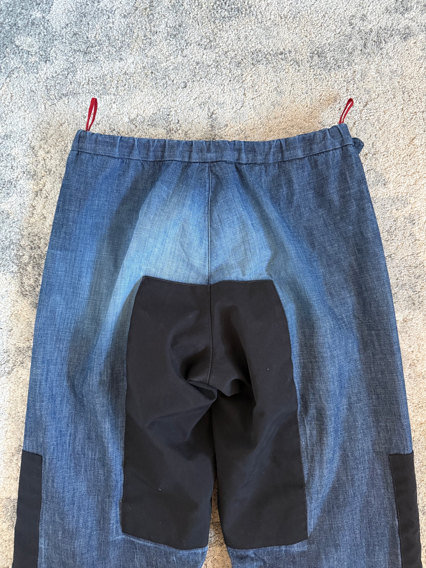 Prada 2000’s denim & fleece double knee jeans