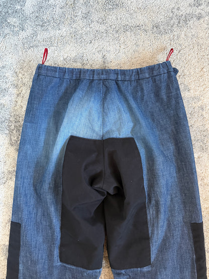 Prada 2000’s denim & fleece double knee jeans