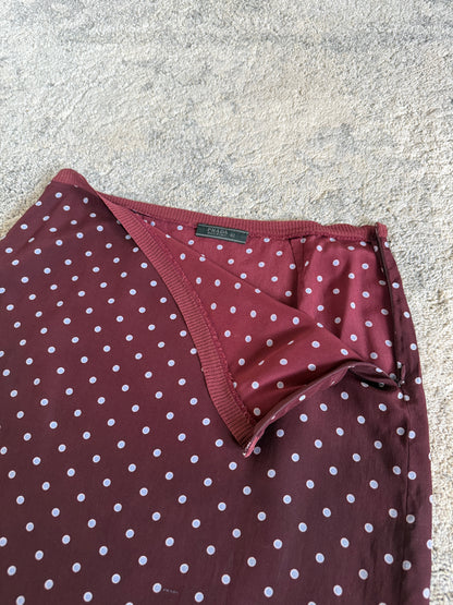Prada SS2000 silk polkadot skirt