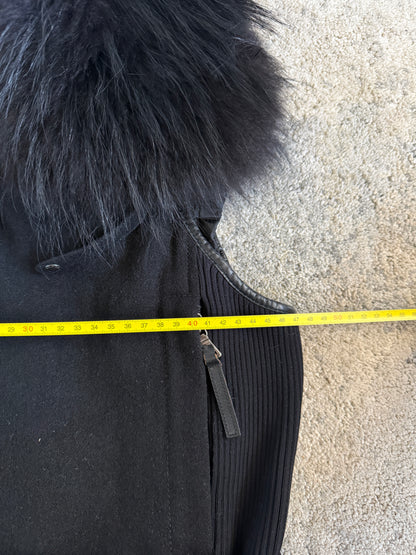 Prada FW2000 nylon jacket with fur collar