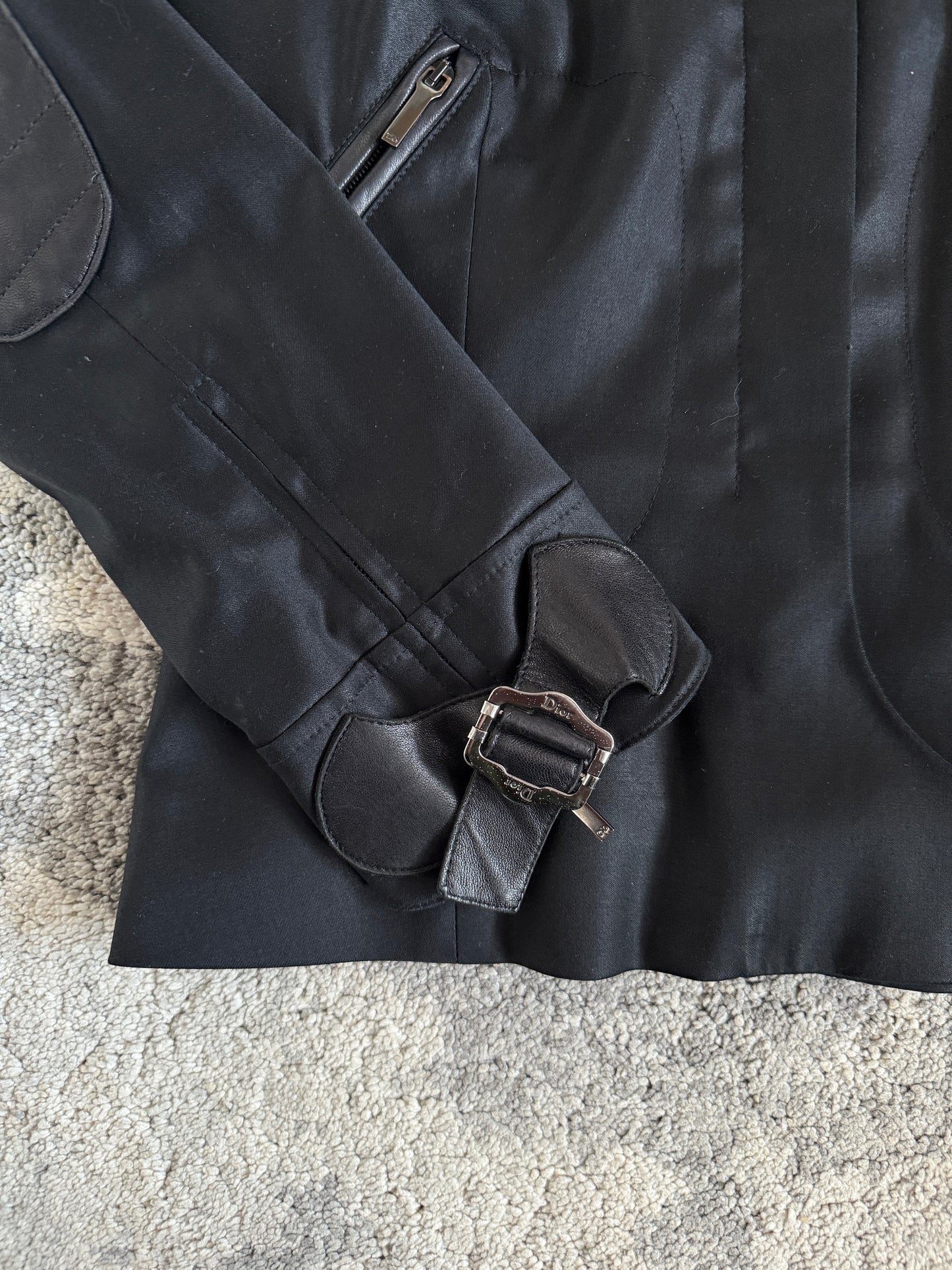 Christian Dior FW2003 wool & leather motorcycle jacket by J.Galliano