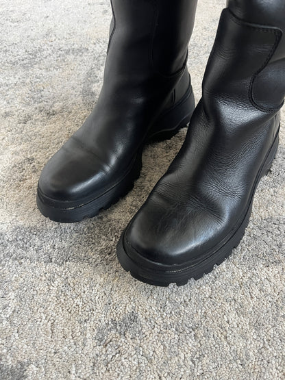 Prada FW2004 leather combat boots