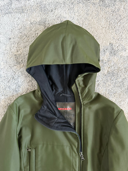 Prada 1999 nylon asymetrical zip jacket