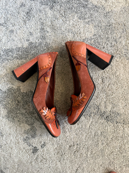 Prada FW1999 leaf leather heels